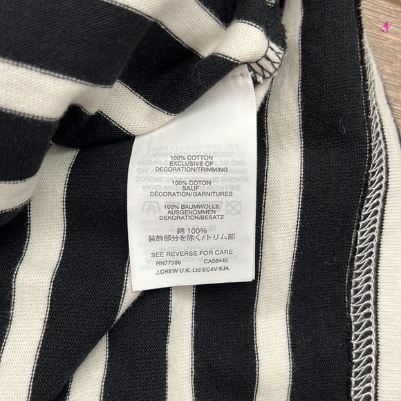 J Crew black and white stripe 3/4 sleeve with lace detail soft and stretchy M - Picture 6 of 10
